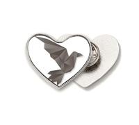 Spilla a forma di cuore in metallo con corvo geometrico Origa