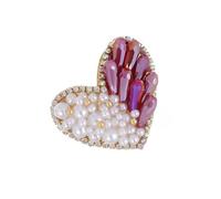 Spilla a forma di cuore in miniatura con perle uniche spille in lega dal design adorabile per abbigliamento borse artigianali eleganti strass distintivo design romantico decorazione in lega con
