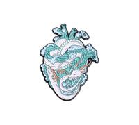 Spilla a forma di cuore in stile cartone animato, spilla creativa punk per gioielli con texture acrilica per gli appassionati di moda e donando, Acrilico