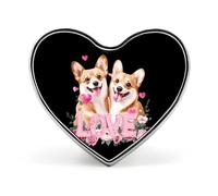 Spilla a forma di cuore per amanti dei cani Corgi, ideale come bottone, cravatta, risvolto o zaino, per uomo e donna.