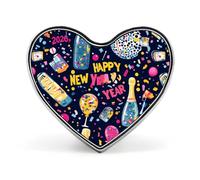 Spilla a forma di cuore per il Capodanno 2026, in metallo, da appuntare al risvolto della giacca, al cappello o alla borsa. Accessori.