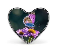 Spilla a forma di cuore per uomini e donne, spilla a forma di ramoscello bianco verde selvatico elegante per scialle, cappotti, camicie, magliette, borse decorative, Love form, Alluminio