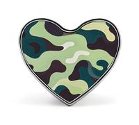 Spilla a forma di cuore per uomini e donne, spilla a forma di ramoscello bianco verde selvatico elegante per scialle, cappotti, camicie, magliette, borse decorative, Love form, Alluminio
