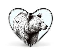 Spilla a forma di cuore per uomini e donne, spilla decorativa con lupo selvatico nel fuoco, eleganti spille per scialle, cappotti, camicie, magliette, borse, Love form, Alluminio