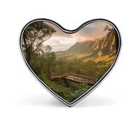 Spilla a forma di cuore per uomini e donne, spilla decorativa con lupo selvatico nel fuoco, eleganti spille per scialle, cappotti, camicie, magliette, borse, Love form, Alluminio