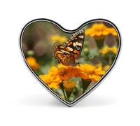 Spilla a forma di cuore per uomini e donne, spilla decorativa con lupo selvatico nel fuoco, eleganti spille per scialle, cappotti, camicie, magliette, borse, Love form, Alluminio