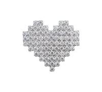 Spilla a forma di cuore scintillante, in lega, elegante corpetto per la sera e regalo premuroso, spilla a forma di cuore con strass