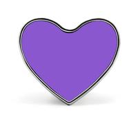 Spilla a forma di cuore viola puro, spilla in metallo, spilla da bavero per uomo e donna, abbigliamento, borse, cappelli, accessori moda