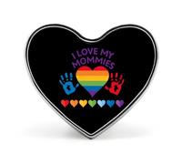 Spilla a forma di cuoreLGBTQ Cuore Amo le mie mamme in metallo in metallo