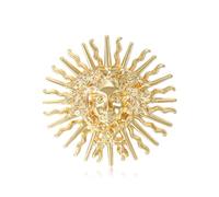 Spilla a forma di Dio Sole Vintage Helios - Spilla dorata per viso celeste stile barocco per donna e uomo, accessorio alla moda per abiti, costumi, cappelli, regalo di compleanno