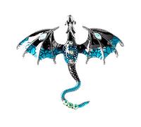 Spilla a forma di drago con strass a forma di animale volante vintage, Approx. 7x6cm/2.75x2.36inch, lega, strass