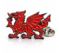 Spilla a forma di drago gallese, per il giorno di San David, smaltata, rossa, accessorio regalo per rugby