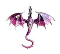Spilla a forma di drago smaltata, con volo retrò, elegante spilla alla con