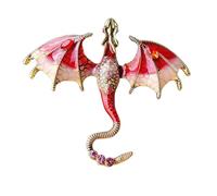 Spilla a forma di drago smaltata, con volo retrò, elegante spilla alla con