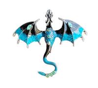 Spilla a forma di drago smaltata, con volo retrò, elegante spilla alla con manipolazione dettagliata per strati di abiti, elegante accessorio da uomo per eventi D, Consulte la descripción, Vedere