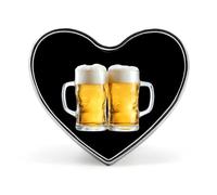 Spilla a forma di due boccali di birra, distintivo a forma di cuore, bottone, cravatta, risvolto, zaino, decorazione per uomo e donna