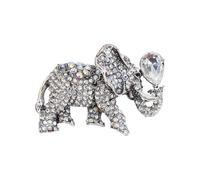 Spilla a forma di elefante decorata con strass scintillanti per gli appassionati di moda alla ricerca di eleganti strass spilla a forma di elefante, Misura unica, come descritto