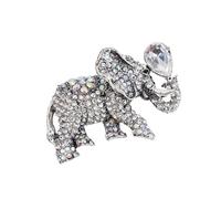 Spilla a forma di elefante ornata con strass scintillanti per gli appassionati di moda alla ricerca di gioielli eleganti per feste e abiti da sera, Misura unica, come descritto