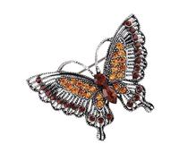 Spilla a forma di farfalla con cristalli retrò, in lega robusta, accessorio per festa della mamma, compleanni, feste, decorazione vintage con cristalli in lega, Misura unica, come descritto