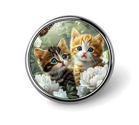 Spilla a forma di farfalla con gattino che gioca, per donna e uomo, spilla da bavero alla moda per feste e matrimoni