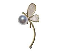 Spilla a forma di farfalla con perle delicate, gocce d'acqua moderne, materiali in lega estetica, accessorio alla moda, spilla con perle a farfalla, Einheitsgröße, come descritto
