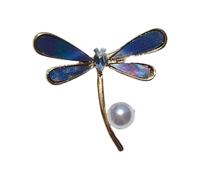 Spilla a forma di farfalla con perle e gocce d'acqua, elegante spilla in lega per abiti da donna Blazers Abiti Perle alla moda, Misura unica, come descritto