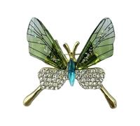 Spilla a forma di farfalla con strass alla moda, in lega, idea regalo per le donne, occasioni festive, abbigliamento da sera, strass, spilla a forma di farfalla, Misura unica, come descritto