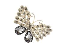 Spilla a forma di farfalla con strass di cristallo, alla moda, da sera, per abbigliamento e eventi sociali, gioielli con strass, spilla per ragazze, One Size, come descritto