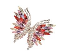 Spilla a forma di farfalla con zircone di cristallo per abiti formali da sera vintage ispirato elegante spilla accessori a farfalla abbagliante accessori moda, Misura unica, come descritto