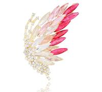 Spilla a forma di farfalla, da donna, a forma di girasole, con strass, elegante, ideale come regalo per matrimoni, Middle, Metallo, Nessuna pietra preziosa