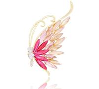 Spilla a forma di farfalla, da donna, a forma di girasole, con strass, elegante, ideale come regalo per matrimoni, Middle, Metallo, Nessuna pietra preziosa