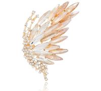 Spilla a forma di farfalla, da donna, a forma di girasole, con strass, elegante, ideale come regalo per matrimoni, Middle, Metallo, Nessuna pietra preziosa
