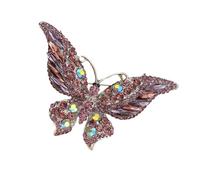 Spilla a forma di farfalla decorata con cristalli, finitura smaltata, accessorio alla moda multiuso per occasioni speciali, accessorio per feste, Misura unica, come descritto