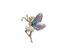 Spilla a forma di fata a farfalla, elegante, gioiello con strass, spilla da bavero per ragazze che ballano e decorazioni per abbigliamento per donne, Metallo