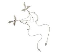 Spilla a forma di fenici alla moda per donne e uomini, spilla con perle e nappe, elegante accessorio per occasioni formali e accessori per feste, Misura unica, come descritto