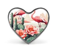 Spilla a forma di fenicottero con cactus e fiori di rosa, spilla personalizzata a forma di cuore, in lega di alluminio, alla moda, squisita, per cappelli, borse, abiti, cravatte, accessori da sposa