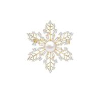 Spilla a forma di fiocco di neve per donne e ragazze, spilla natalizia con cristalli eleganti a fiori, accessori per abiti
