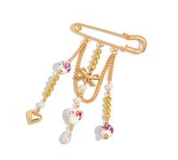 Spilla a forma di fiocco in ceramica alla moda con ciondolo a forma di cuore, gioiello dal design unico per outfit elegante spilla in ceramica