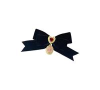 Spilla a forma di fiocco in velluto con strass a forma di cuore per gli appassionati di moda accessori alla moda accessori per scollatura velluto cuore fiocco spilla, Misura unica, come descritto