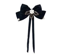 Spilla a forma di fiocco verde scuro, con fiocco, vellutata, dolce ed elegante, per camicetta, stile francese, vintage, gioiello, Misura unica, come descritto