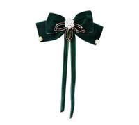 Spilla a forma di fiocco verde scuro, con fiocco, vellutata, dolce ed elegante, per camicetta, stile francese, vintage, gioiello, Misura unica, come descritto