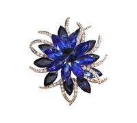 Spilla a forma di fiore a due livelli realizzata con strass marquise e disegni floreali per occasioni speciali Gioielli eleganti con strass, Misura unica, come descritto