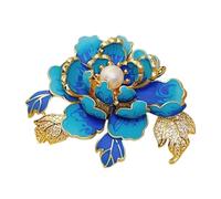 Spilla a forma di fiore a goccia delicata con perle e strass, accessorio versatile per valorizzare l'abbigliamento, elegante fiore vintage per le donne, Misura unica, come descritto