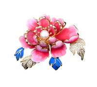 Spilla a forma di fiore a goccia delicata con perle e strass, versatile, accessorio per valorizzare l'abbigliamento, elegante fiore per le donne, Misura unica, come descritto
