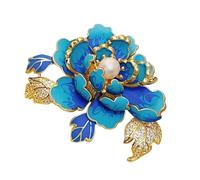 Spilla a forma di fiore a goccia delicata con perle e strass, versatile, accessorio per valorizzare l'abbigliamento, elegante fiore per le donne, Misura unica, come descritto