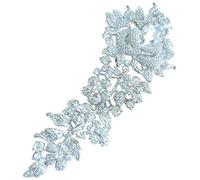 Spilla a forma di fiore con ciondolo a forma di fiore, 19 cm, con cristalli austriaci, Grande, Cristallo, Strass