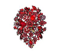 Spilla a forma di fiore con cristalli, unica, per abbigliamento, gioielli, struttura in lega, adatta per l'amicizia e le celebrazioni artistiche, Misura unica, come descritto