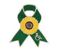 Spilla a forma di fiore con nastro a goccia di olio, per una comoda raccolta fondi e anniversari raccolta di eventi spilla accessorio moda spilla in metallo, Misura unica, come descritto