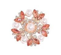 Spilla a forma di fiore con strass luccicanti, multiuso, per giacche, camicette, eleganti, accessori da donna, regalo elegante con zirconia cubica, Misura unica, come descritto