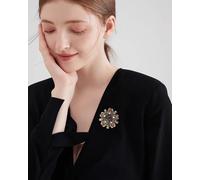 Spilla a forma di fiore di fiocco di neve con strass di Natale vintage per donne e uomini alla moda con cristalli invernali a forma di fiore barocco spille da bavero delicate feste di Natale gioielli